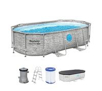 Bestway Steel Pro Max Splashview Kit Piscine Hors Sol - 427 cm x 250 cm x 100 cm - Gris