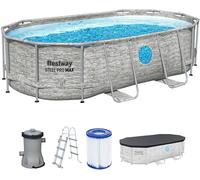 Bestway Steel Pro Max Splashview Kit Piscine Hors Sol - 427 cm x 250 cm x 100 cm - Gris