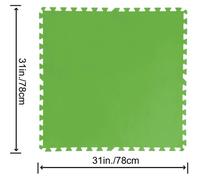 BESTWAY - Tapis de sol pour piscine - Lot de 9 dalles de protection en mousse vert - 78 x 78 cm ép 4mm