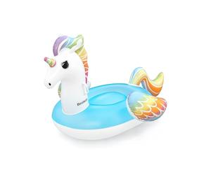 Bestway Unicorn Pool Float, Kids Inflatable Ride-on with Handles, Inflatable Beach Toys