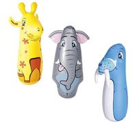 Bestway Sac de frappe Up, in & Over, motif animaux du zoo, gonflable 89 cm, Taille unique
