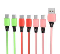 Bestwist Lot de 6 câbles USB vers USBC, 2,4 A, charge rapide, câble de données USB C en TPE multicolore pour téléphone portable, tablettes, souris, écouteurs, manette de console de jeu et plus encore