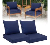 BESTXH Bleu,2pcs, Ensemble De Coussins D'ExtéRieur, Coussins De Mobilier De Jardin ImperméAbles Et RéSistants à La DéColoration avec Sangles RéGlables, pour Jardin, Terrasse, VéRanda