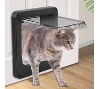 BESTXH ChatièRe Intelligente, ChatièRe pour Chien avec 2 CléS à Puce Et 1 TéLéCommande Et ChatièRe à Verrouillage 4 Positions, pour Chats Et Chiens Jusqu'à 11 Kg,Noir