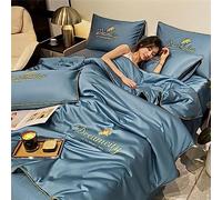 BESTXH Couverture en Soie De Glace D'éTé, Couverture D'éTé, Lavable éTé Soie GlacéE BrodéE Couverture De Climatisation, Couverture en Soie De Glace D'éTé, Quil Mince Et Frais,B,150 * 200cm