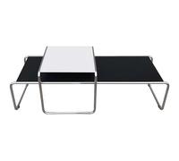 BESTXH Ensemble De Tables Basses Gigognes Rectangulaires, Table D'Appoint Moderne, Plateau en Bois Et Pieds en MéTal, Table Basse Empilable, pour Salon Ou Chambre,Black + White 1
