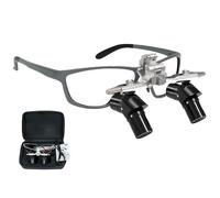BESTXH Loupe Binoculaire 4,0X/5,0X/6,0X, Loupes Dentaires Ergonomiques 48°, Distance De Travail RéGlable, Outils pour Loupes Chirurgicales, avec Lampe Frontale LED 5 W,Noir,6.0X