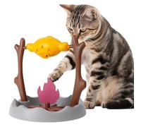 BESTXH Mangeoire pour Chat pour Feu De Camp, Jouet Rotatif en Forme De Poisson Grillé avec Rotation à 360° Et Fuite, Alimentation Lente/éDucatif/Exercice, Facile à Nettoyer,1pcs