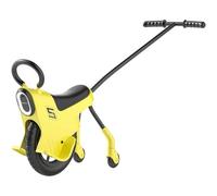 BESTXH Monocycle à Pousser pour Enfant De 12 Pouces, Monocycles LéGers avec éClairage/Garde-Corps/Roues D'Appoint, VéLos Monocycles, Draisiennes pour Usage IntéRieur Et ExtéRieur,Jaune