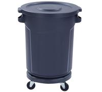 BESTXH Poubelle D'ExtéRieur 80/120/168 L avec Couvercle Et roulettes, Poubelle à roulettes Amovibles Et PoignéE RenforcéE, pour Cuisine, Garage, Jardin Et Terrasse,Gris,80L