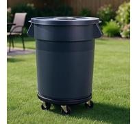 BESTXH Poubelle D'ExtéRieur avec Couvercle, Poubelle 80/120/168 L avec Roues Amovibles Et PoignéE RenforcéE, pour Cuisines, Jardins, Chantiers Et EntrepôTs,Gris,168L