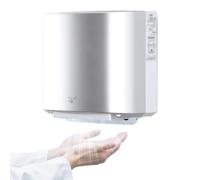 BESTXH SèChe-Mains Automatique pour Usage Commercial, Air Chaud Haute Vitesse, Mains SéChéEs en 7 Secondes, Fonctionnement sans Contact GrâCe à Un Capteur Infrarouge,Argent