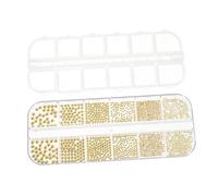 BESTYASH 1 Boîte Diamant De Manucure En Métal En Acier En Métal Décorations D'art D'ongle Pour Les Ongles En Gel Paillettes D'argent Clou Outils Manucure Bijoux D'ongles Bille D'acier Doré