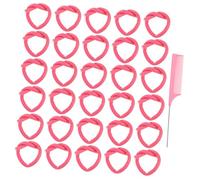 BESTYASH 1 Ensemble Peigne à curbier tiges permanentes barre de curling canne à pêche bandeau sans chaleur tiges de curling flexibles tiges de cheveux éponge rose