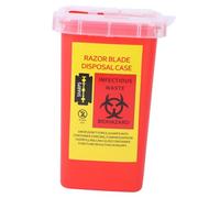 BESTYASH 1 Pièce Boîte de recyclage de lames Rasoir récipient coffret poubelle à aiguilles titulaire de l'élimination cas d'élimination conteneur de lames jetables conteneur à déchets rouge
