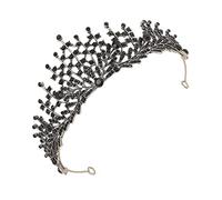 BESTYASH 1 Pièce Couronne Baroque Rétro pour Mariage Diadème Noir Chic pour Fête et Photographie Accessoire Unique pour Célébrations