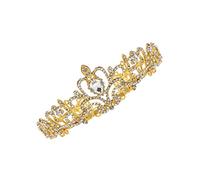 BESTYASH 1 Pièce Couronne en alliage de diamant pour couronnes et diadèmes strass fille bandeau diadème de mariée faire la fête femme Coiffure de robe de mariée Tiara de mariage Doré