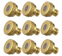 BESTYASH 10 Pièces Buse de Brumisation en Cuivre Or Résistante la Rouille pour Arrosage de Jardin Orifice de 0,1mm, pour Système de Refroidissement Extérieur