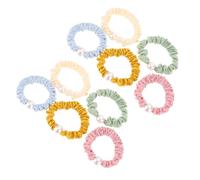 BESTYASH 10 Pièces Cercle de cheveux multicolores anneaux de cheveux de sport extensible groupe accessoires perlé cheveux bousculades Tissu en polyester