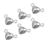 BESTYASH 10 Pièces Fermoir Magnétique Cœur en Alliage Argenté, Boucle de Connexion pour Collier, Accessoire DIY pour Fabrication de Bijoux, Facile à Fermer