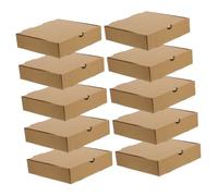 BESTYASH 10 pièces Lot de Boîtes Pizza Épaisses Papier Kraft Conteneurs Pliables pour Stockage et Livraison Alimentaire Adaptées Fêtes et Restauration