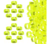 BESTYASH 100 Bagues Numérotées pour Pattes de Pigeon en Plastique Robuste Jaune, Anneaux Réutilisables Faciles à Utiliser, Diamètre 8 Mm, pour Élevages de Volaille