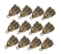BESTYASH 12 Pièces Lot de Petites Clochettes Laiton Vintage pour Décoration Maison Carillons Éoliens Rétro Pendentifs Cuivre pour Bricolage Jardin Fête et Ornements de Noël