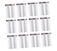 BESTYASH 12feuilles Autocollants pour Sourcils Transferts de Sourcils Artificiels Pochoirs pour Outil de Maquillage
