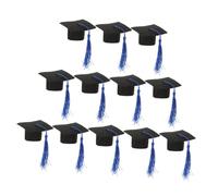 BESTYASH 12pièces Mini Casquette De Remise De Diplôme Couvre-Bouteille De Chapeau avec Pompon Décoratif Lot de Bouchons De Graduation