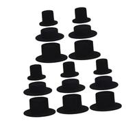 BESTYASH 15pièces Chapeaux De Clown Noirs Mini Feutre Pour Loisirs Créatifs Décorations De Fête Pour Poupées Et Projets Diy Accessoires Rigides Anniversaire