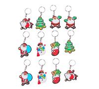 BESTYASH 18pièces Pendentifs De Clé Cartoon Noël Porte-clés Créatifs avec Motifs De Père Noël Accessoires Festifs pour Décoration Et