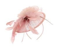 BESTYASH 1ensemble Fascinator Chapeau Élégant avec Plumes Et Maille Accessoire De Mariage Fête pour Tea Parties Et Événements Spéciaux Couleur De Rose