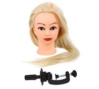 BESTYASH 1ensemble Mannequin Pour Coiffeur Avec Cheveux Synthétiques Longs Et Droits Support Pour Pratique Et Formation Coiffure Pour Apprentissage Techniques De Styling