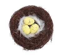 BESTYASH 1pièce Nid Oiseau Artificiel Rattan avec Œufs pour Décoration De Pâques pour Garçon Fille