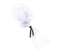 BESTYASH 1pièce Perruque Courte Bouclée Blanche Pour Déguisement Avocat Accessoire Cosplay Élégant Pour Halloween Et Fêtes