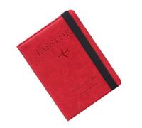 BESTYASH 1pièce Porte-Passeport RFID Cuir PU Rouge Pochette Multifonctionnelle pour Femmes pour Voyage Et Rangement Identité