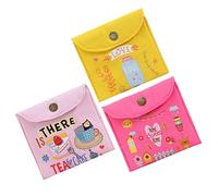 BESTYASH 2 Ensembles Pochette Toile Pour Serviettes Hygiéniques De Rangement Pratique Pour Menstruations Pour Filles Et Femmes Styles Variés Capacité 3 Pièces * 2