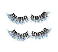 BESTYASH 2 Faux Cils à Sequins Colorés Ensemble de Extensions de Cils Éblouissants Accessoires de Maquillage pour Fêtes et Sorties Nocturnes