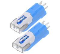 BESTYASH 2 Pièces Aiguille de Platine Vinyle en Pierre Précieuse et Plastique Bleu, Compatible Plupart des Tourne-disques, Accessoires Réutilisables pour Platines Vinyles