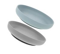 BESTYASH 2 pièces Assiette Ventouse Silicone Renversement pour Personnes Âgées Plateau Repas Incassable à Base Antidérapante Adapté Aux Besoins Spéciaux et Alimentaire