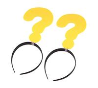 BESTYASH 2 Pièces Bandeau Point D'interrogation Accessoires Drôle Enfants Casque Filles Marquer Ouah Fou Jour Bandeau De Cheveux Question Chapeau De Point D'interrogation Jaune Chiffon
