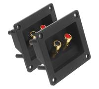 BESTYASH 2 pièces Boîte de Jonction Audio Voies avec Bornier à Ressort pour Caisson de Basses et Haut-parleurs Voiture Maison Accessoires Subwoofer Or