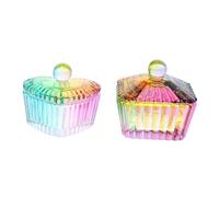 BESTYASH 2 Pièces Bol à Ongles En Verre Avec Couvercle Pour Mélange De Poudre Liquide Manucure Récipient Transparent Pour Nail Art Accessoire Pratique