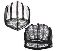 BESTYASH 2 Pièces Bonnet de Perruque Caps Dentelle Respirante Filet et Ajustable pour Perruques Convient à Tous Types de Tête Pratique et Durable pour Occasions Spéciales