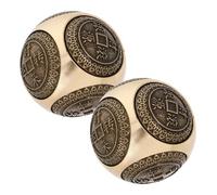 BESTYASH 2 Pièces Boule D'exercice En Antique En Forme De Pièce De Monnaie Chinoise Baoding D'exercice Anti-stress De Baoding En Cuivre De Massage Boule À Main