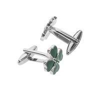 BESTYASH 2 pièces Boutons de Manchette Homme Quatre Vert avec Finition Émail Élégante pour Mariage Affaires et Occasions