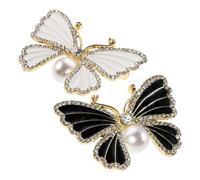 BESTYASH 2 Pièces Broche Émaillée avec et Perles Épingle à Nourrice Élégante pour Femme Accessoire Mode pour Écharpe Robe et Vêtements Décoratif Quotidien