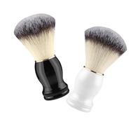BESTYASH 2 Pièces Brosse à lavage pour le visage brosse plumeau brosse de barbier avec manche pour hommes coudre à cou petite brosse de barbier blaireau homme fibre de laine