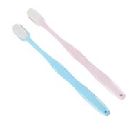 BESTYASH 2 pièces Brosse Dents Souple Rose et Bleu Brosses de Nettoyage Oral Efficaces avec Tête Compacte pour Massage des Gencives Design Ergonomique Antidérapant et Confortable pour