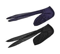 BESTYASH 2 Pièces Chapeaux de Pirate Longue Queue pour Garçon Fille de Bonnet Satin Élastique pour Capillaires et Cosplay pour Filles